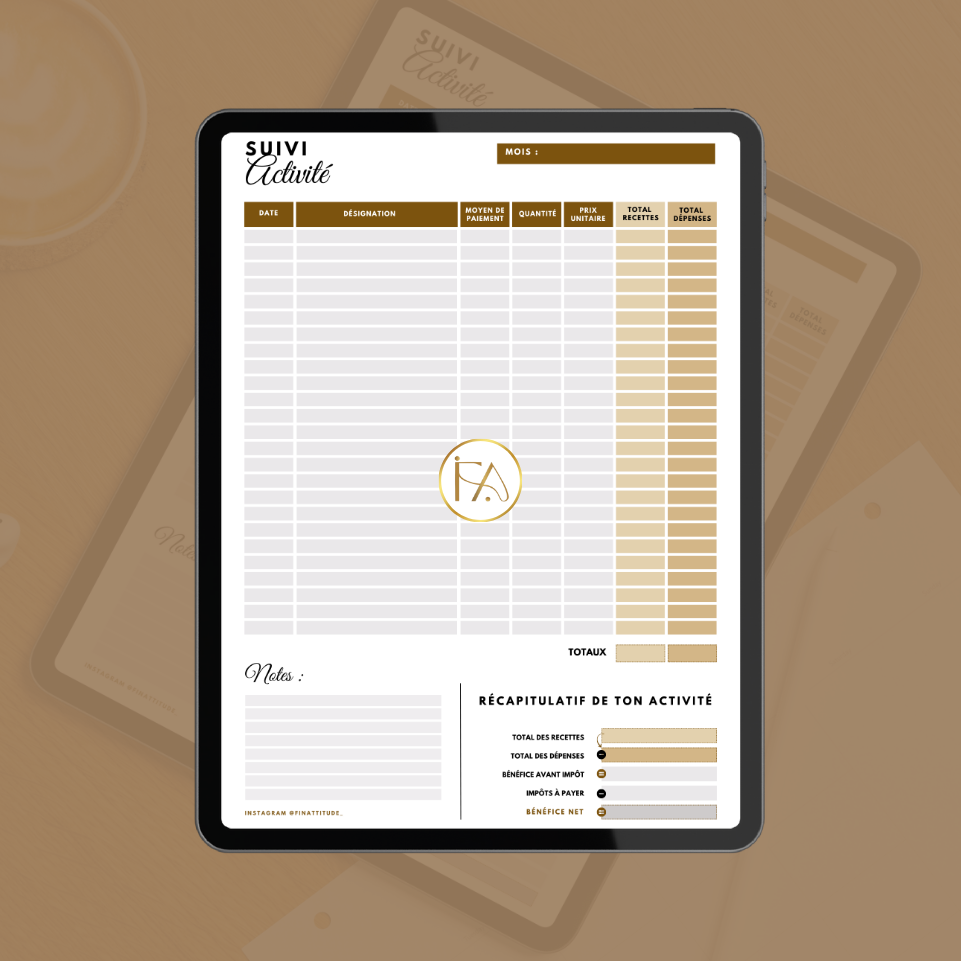 Suivi d’Activité - Recettes et Dépenses (digital - PDF) – Image 4